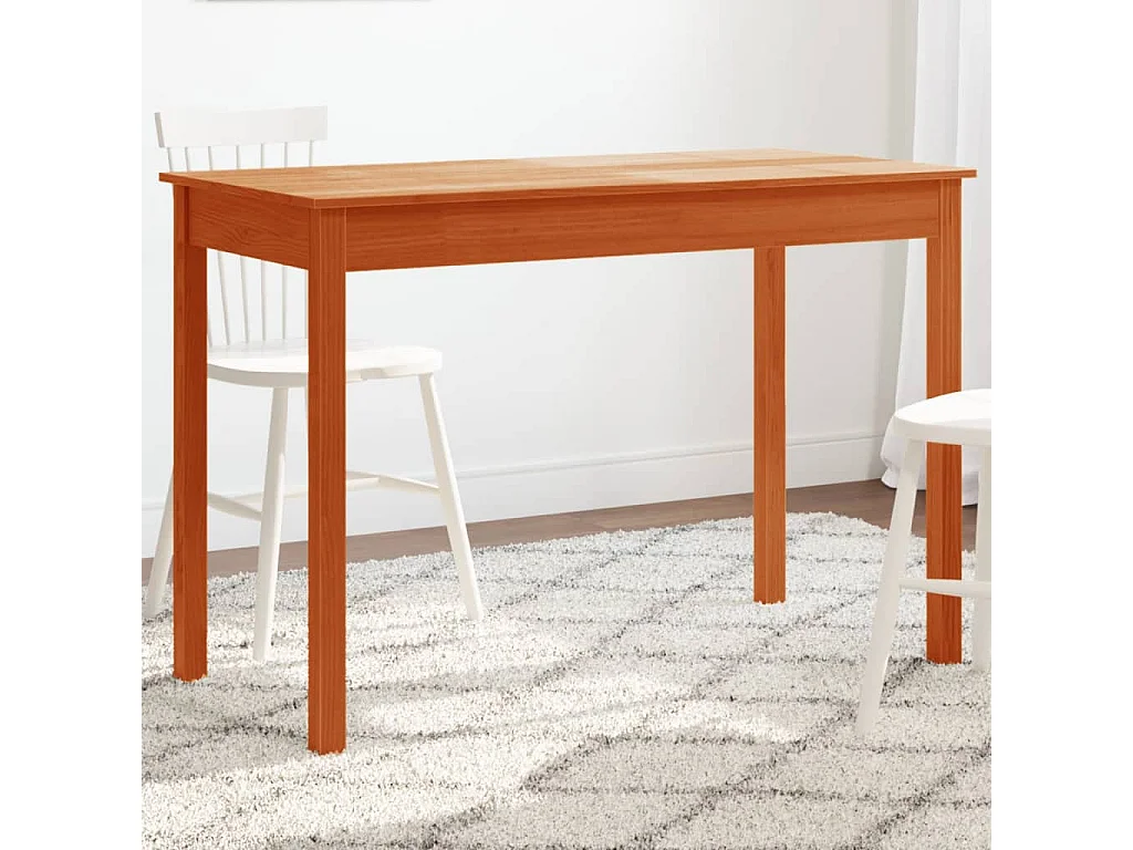 Table à manger marron cire 110x55x75 cm bois massif de pin