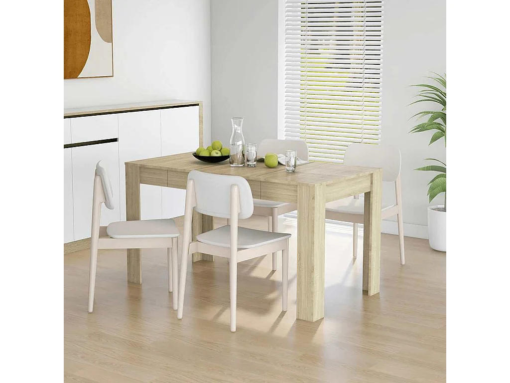 Table à manger Chêne  140x74,5x76 cm Bois d'ingénierie