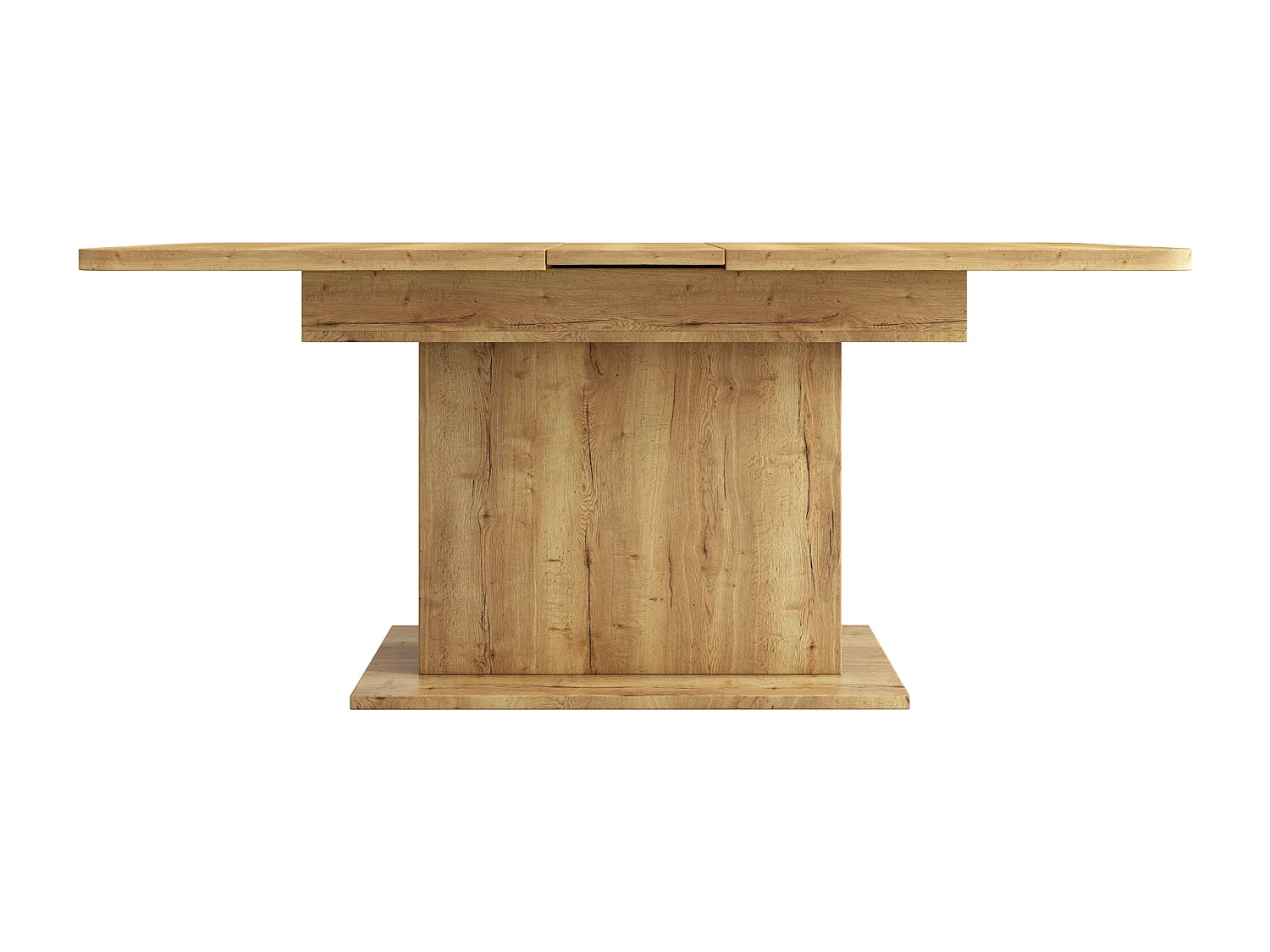 Modern extendable dining table with storage underneath - Natural