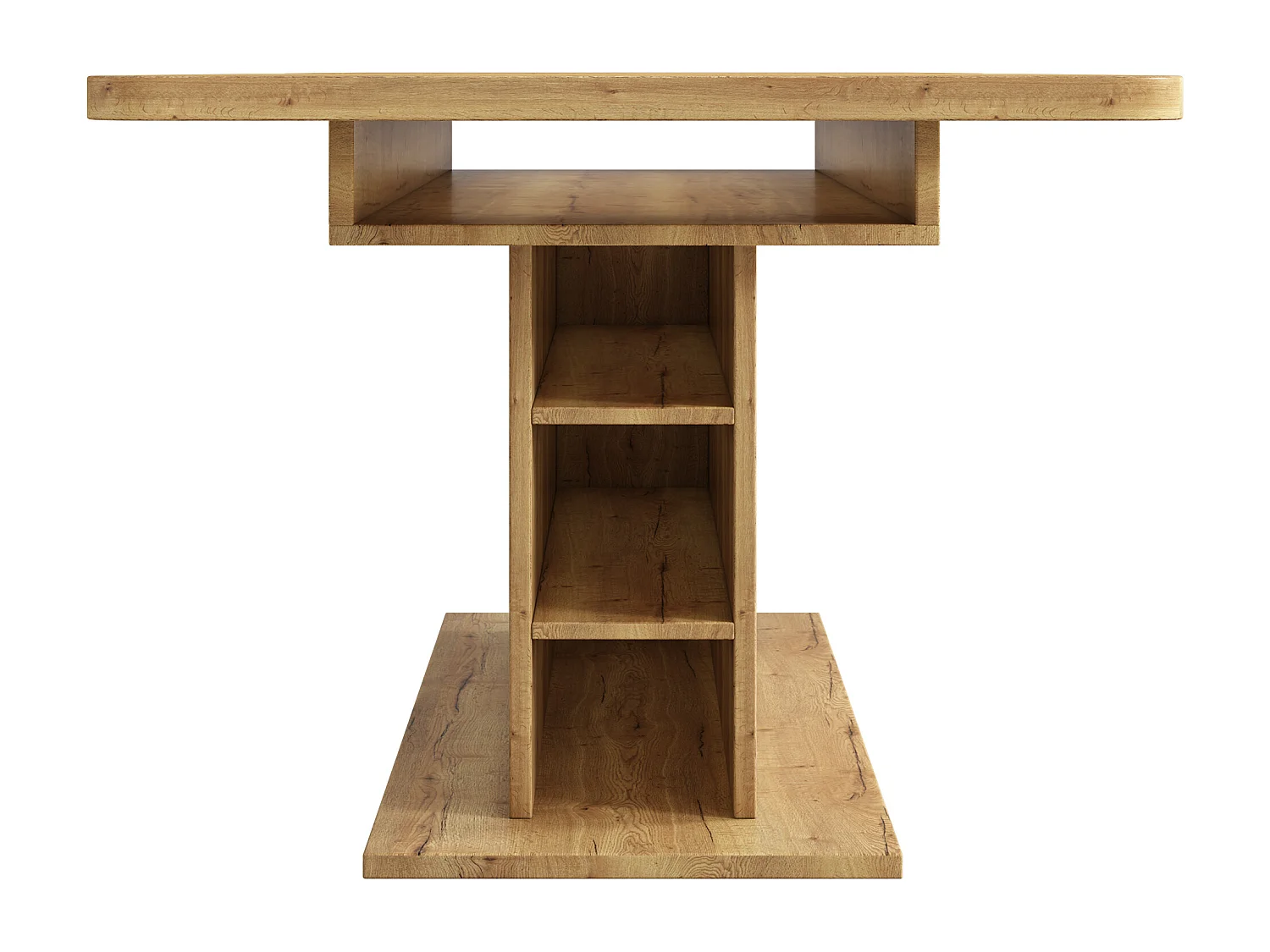 Modern extendable dining table with storage underneath - Natural