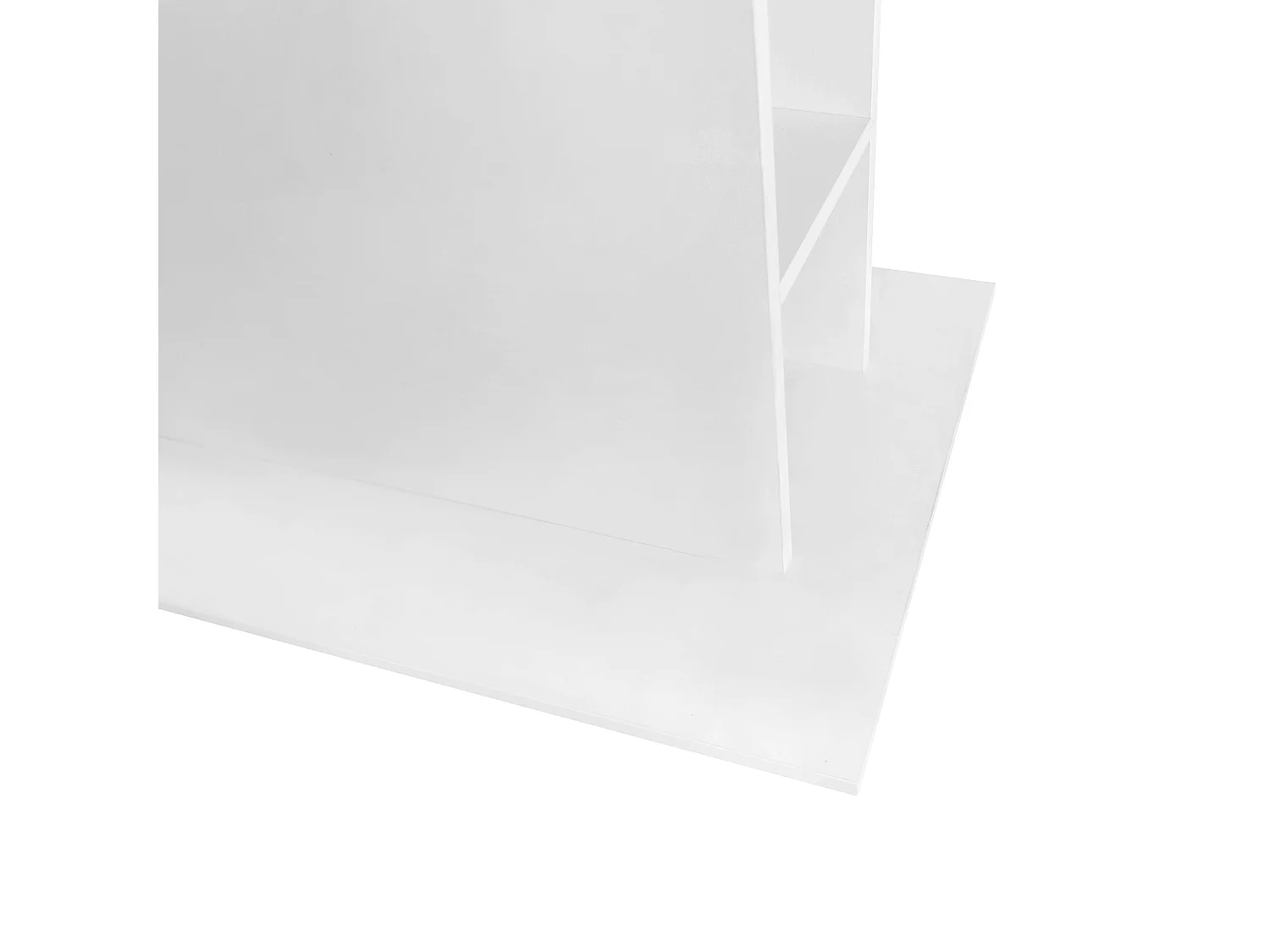 Extendable modern dining table with storage underneath - White