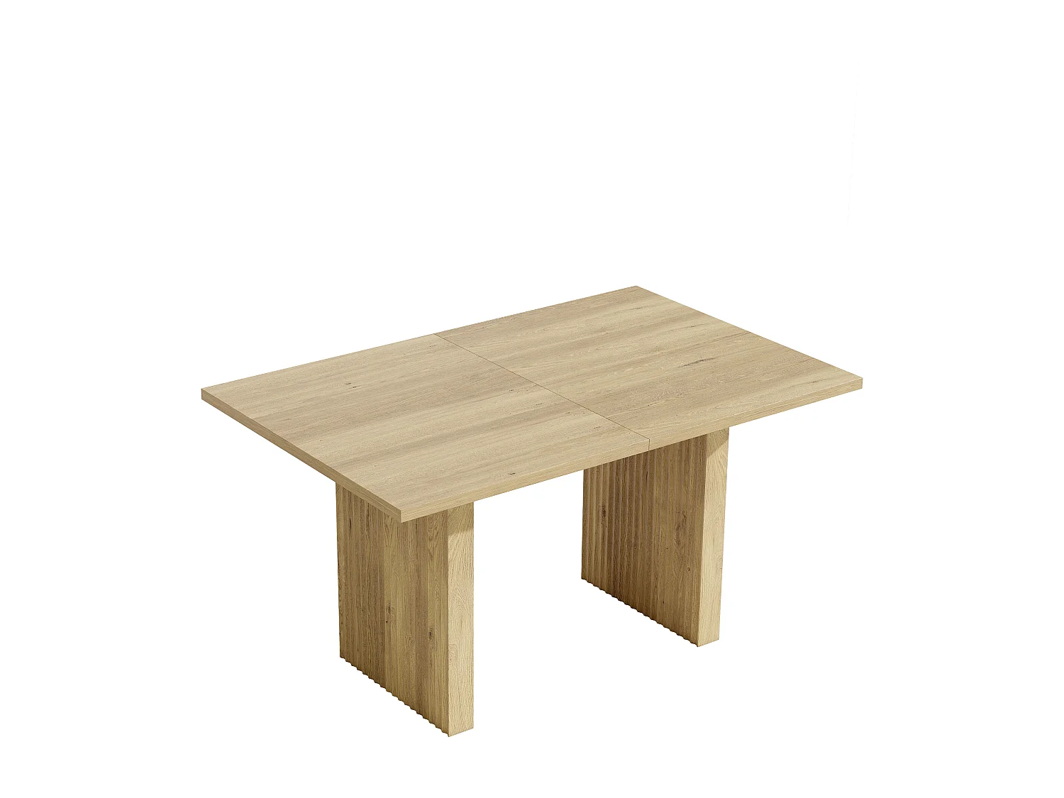 Table à manger extensible 140/200x90x75cm - Pour 6 à 8 personnes - Plateau rectangulaire - Plateau épais - Placage chêne - Naturel