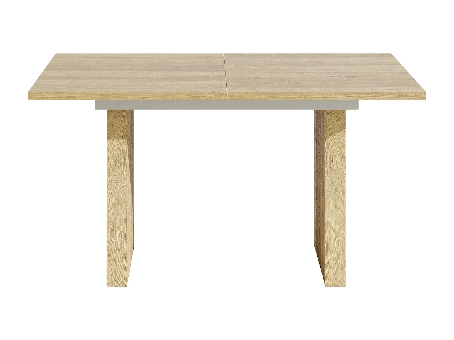 Table à manger extensible 140/200x90x75cm - Pour 6 à 8 personnes - Plateau rectangulaire - Plateau épais - Placage chêne - Naturel
