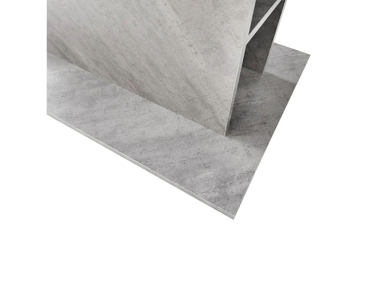 Extendable modern dining table with storage underneath - Grey