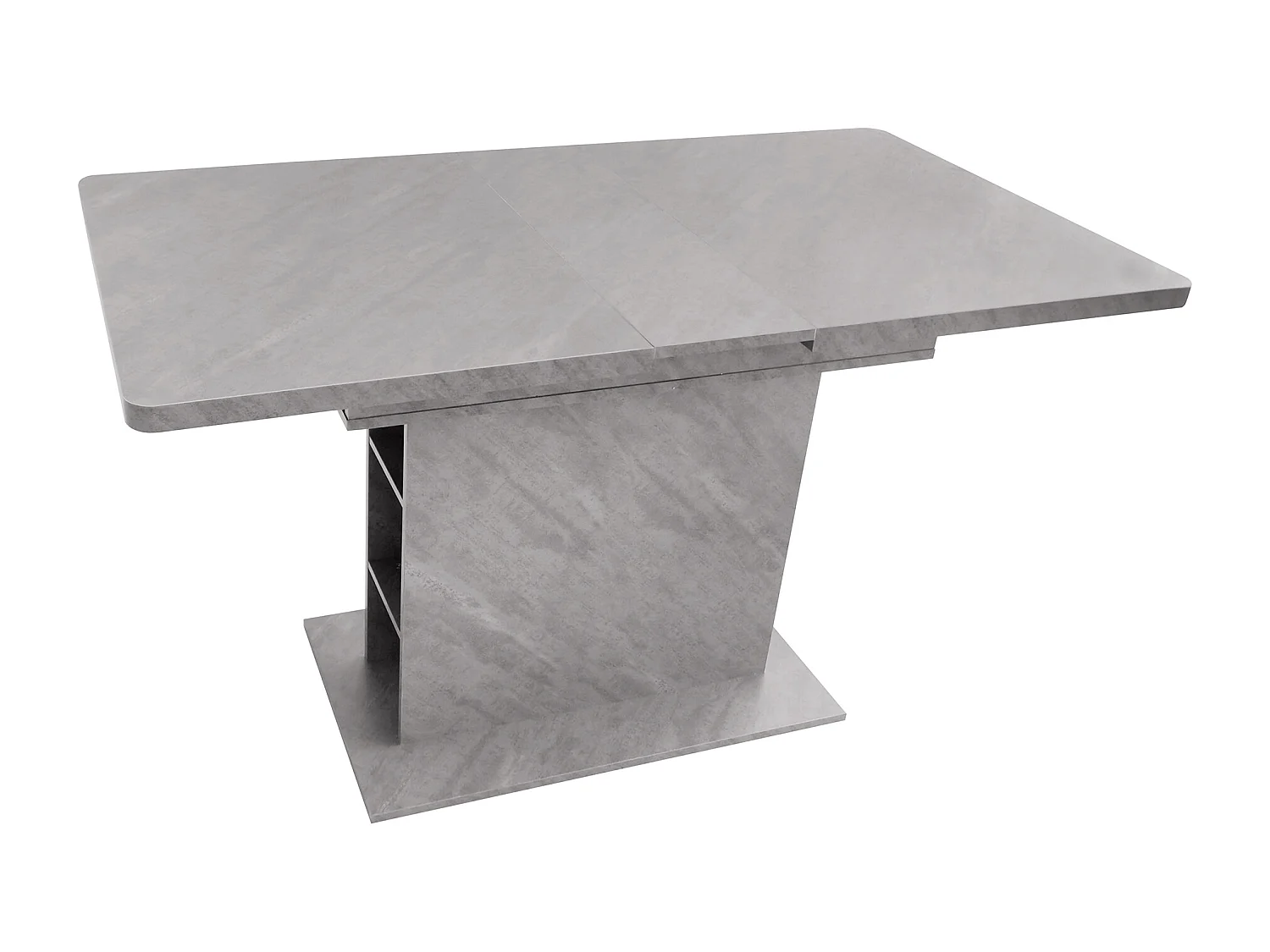 Extendable modern dining table with storage underneath - Grey