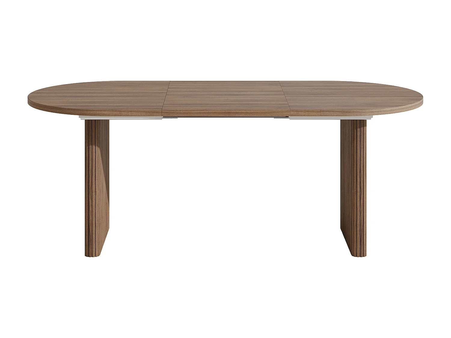 Table à manger extensible 140/200x90x75cm - Pour 6 à 8 personnes - Plateau rond épais - Placage chêne - Marron