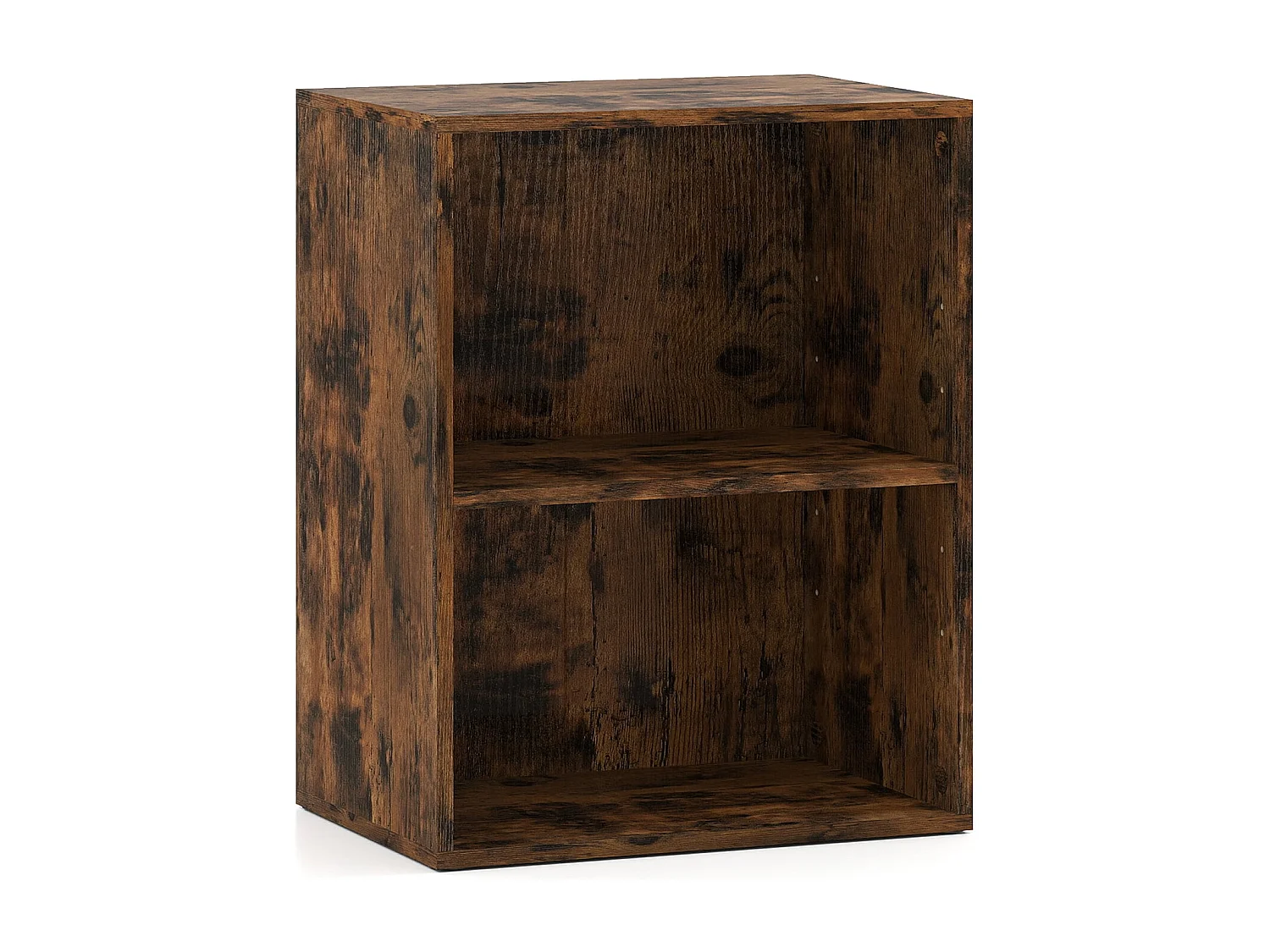 Libreria a 2 livelli scaffale aperto in legno rustico marrone 42 x 29,5 x 53,5 cm