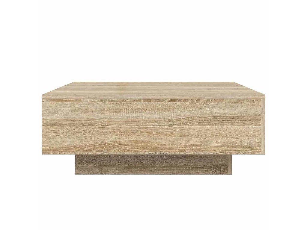 Mesa de centro de tablero de madera de ingeniería color roble, 80 × 80 × 31 cm