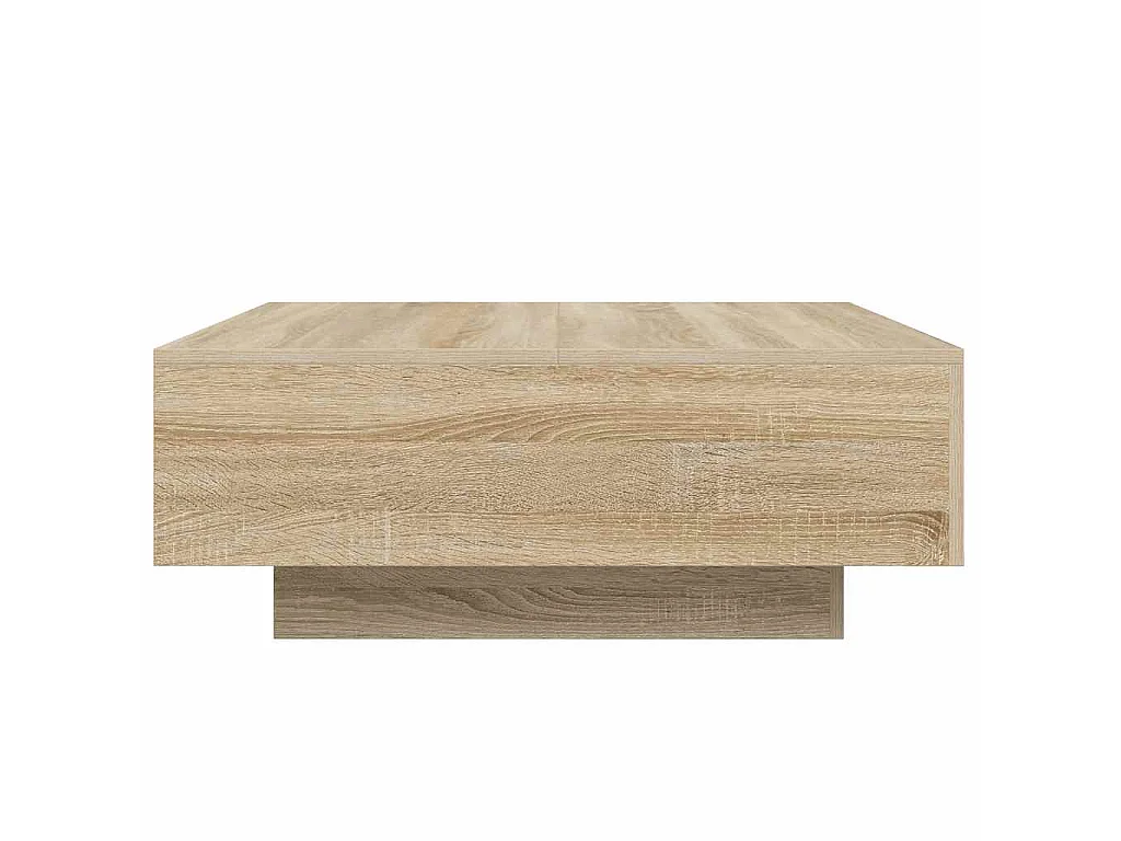 Mesa de centro de tablero de madera de ingeniería color roble, 80 × 80 × 31 cm