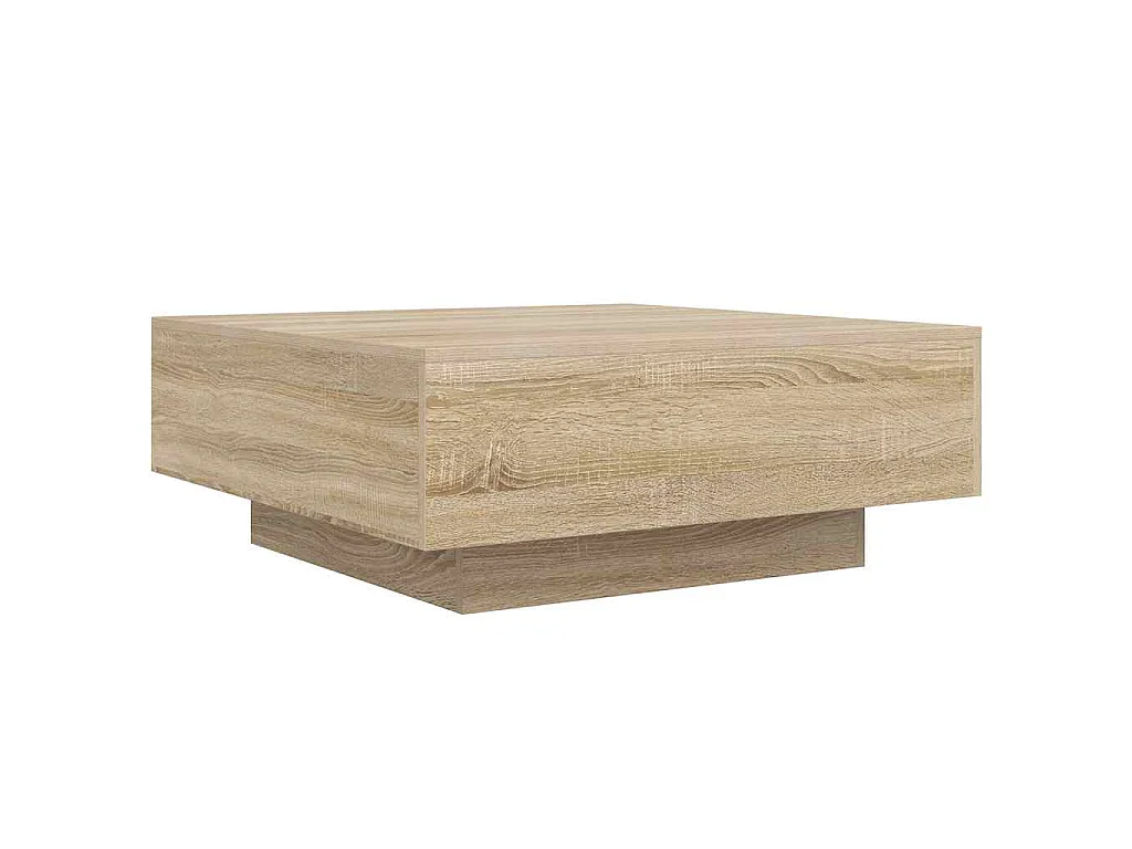Mesa de centro de tablero de madera de ingeniería color roble, 80 × 80 × 31 cm