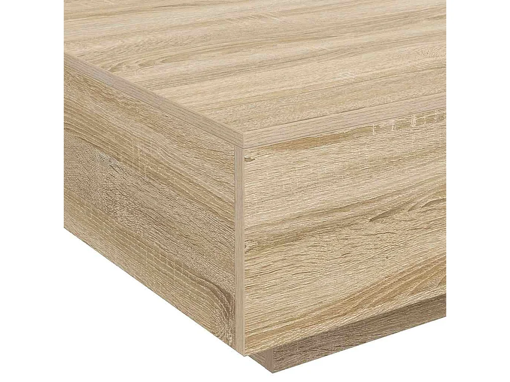 Mesa de centro de tablero de madera de ingeniería color roble, 80 × 80 × 31 cm