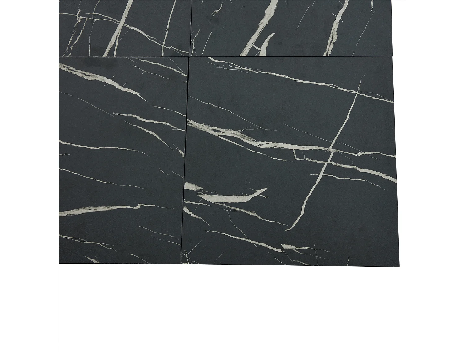 Square coffee table - 90 x 90 x 25 cm - with 4 drawers + sliding top - marble effect - particleboard - black