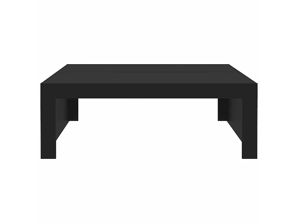 Mesa de centro de madera contrachapada, color negro, 100 × 100 × 35 cm