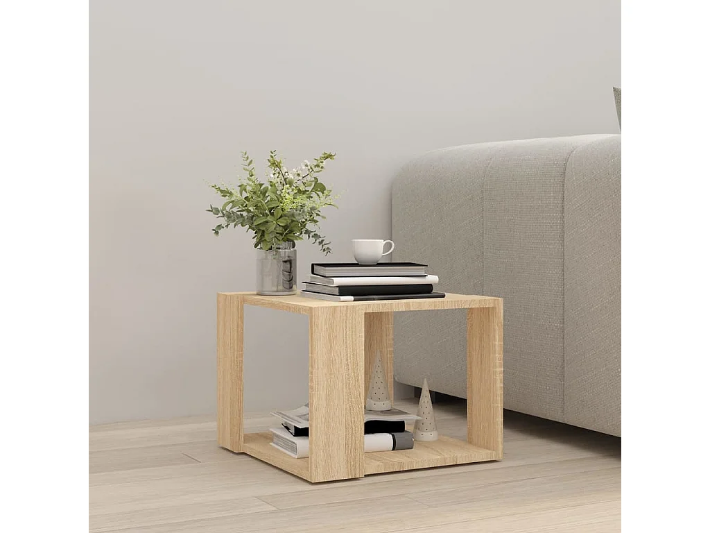 Table basse Chêne  40x40x30 cm Bois d'ingénierie