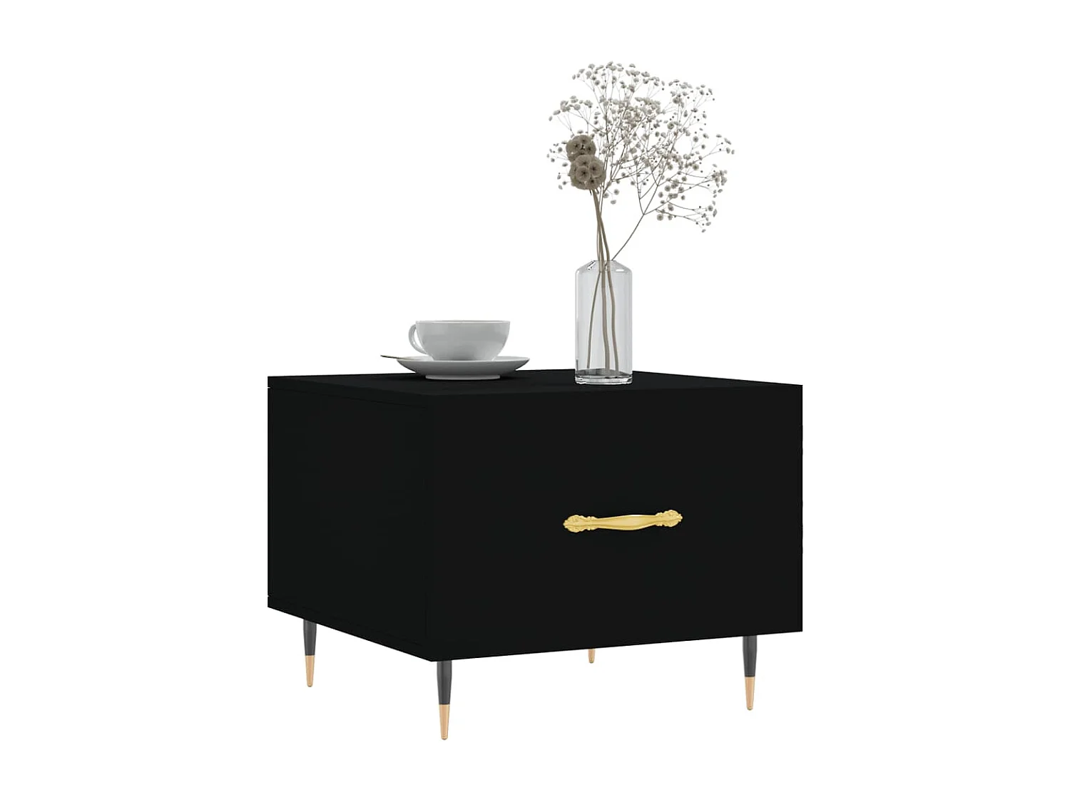 Table basse Noir 50x50x40 cm Bois d'ingénierie