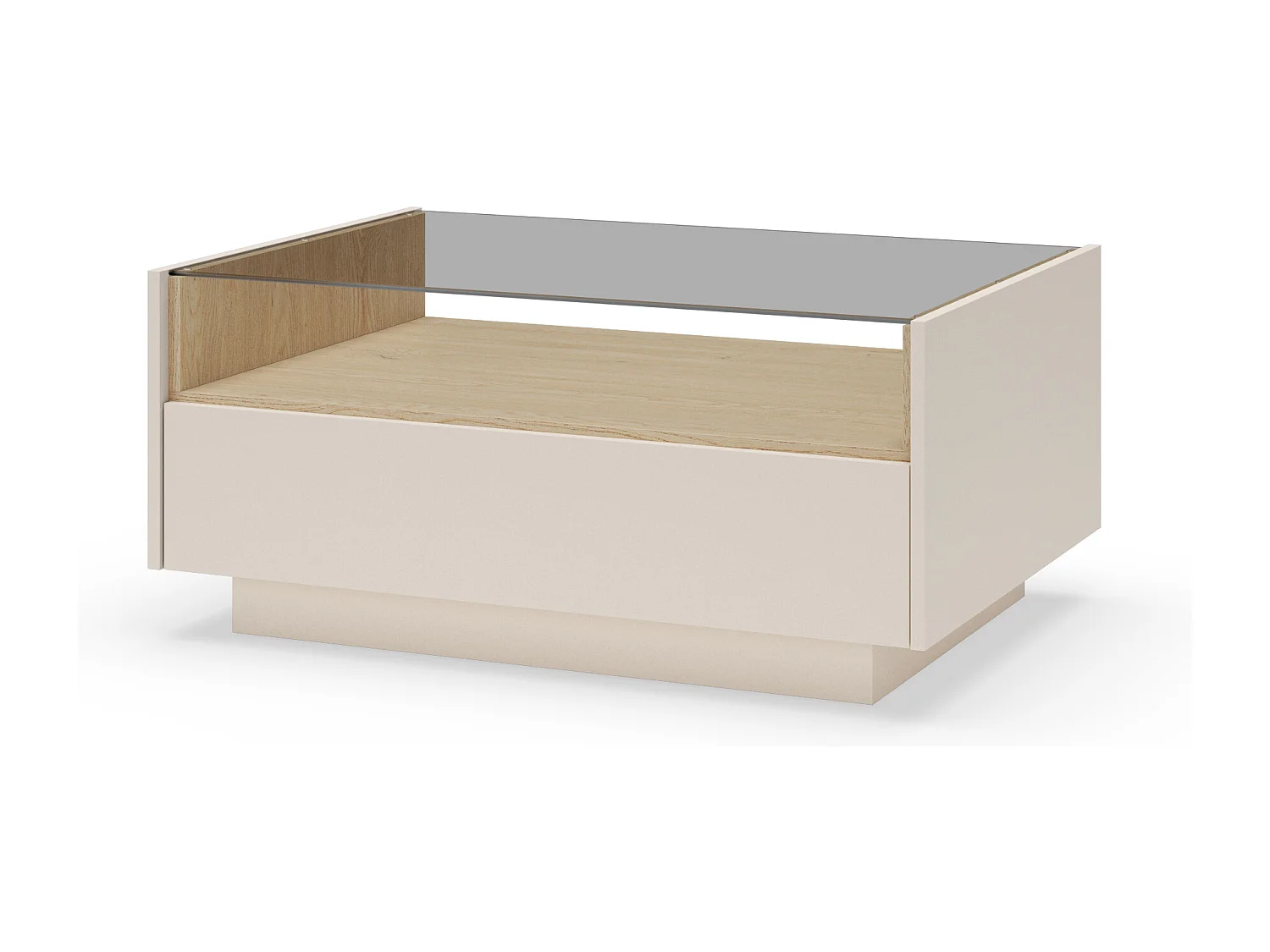 Salontafel, beige + cremona eikenhout, 96 x 43,4 x 67,2 cm