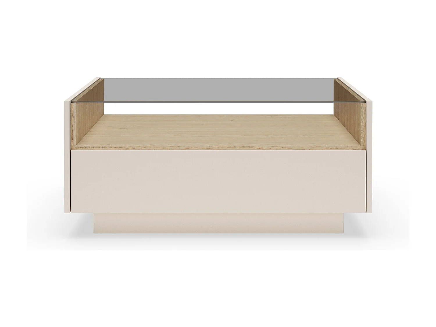 Salontafel, beige + cremona eikenhout, 96 x 43,4 x 67,2 cm