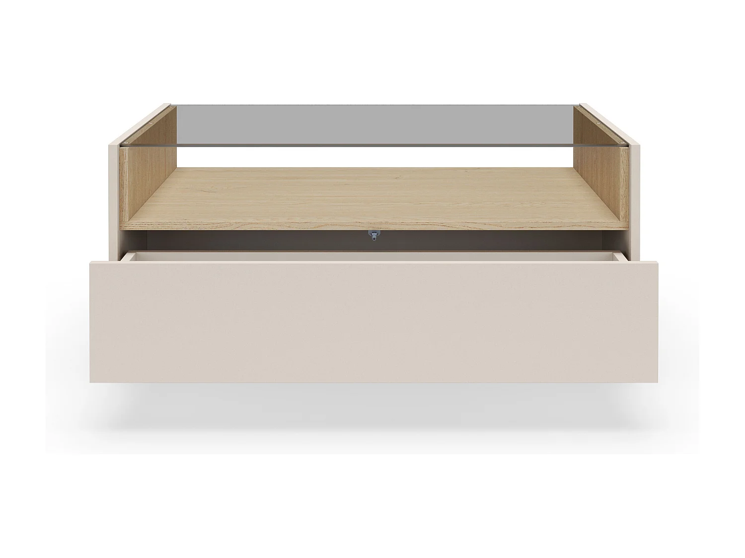 Salontafel, beige + cremona eikenhout, 96 x 43,4 x 67,2 cm