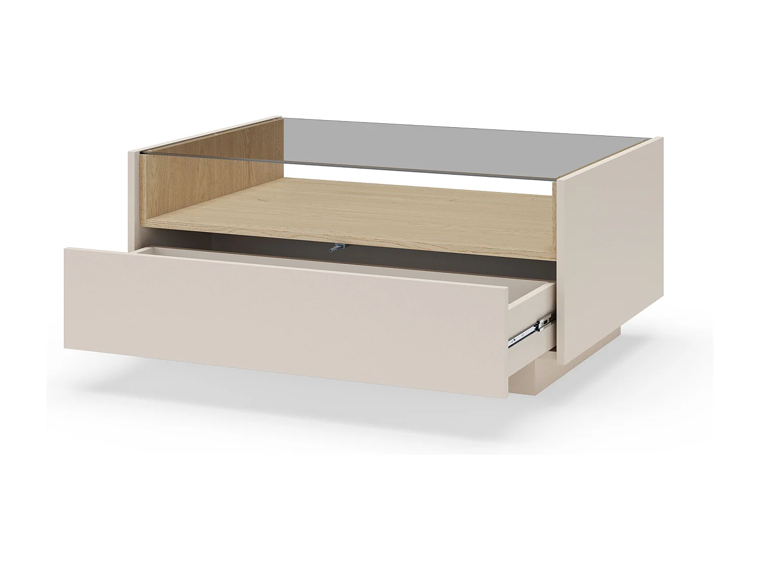 Salontafel, beige + cremona eikenhout, 96 x 43,4 x 67,2 cm