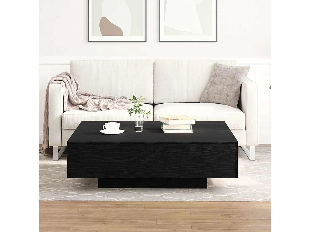 Table basse chêne noir 100 x 100 x 31 cm