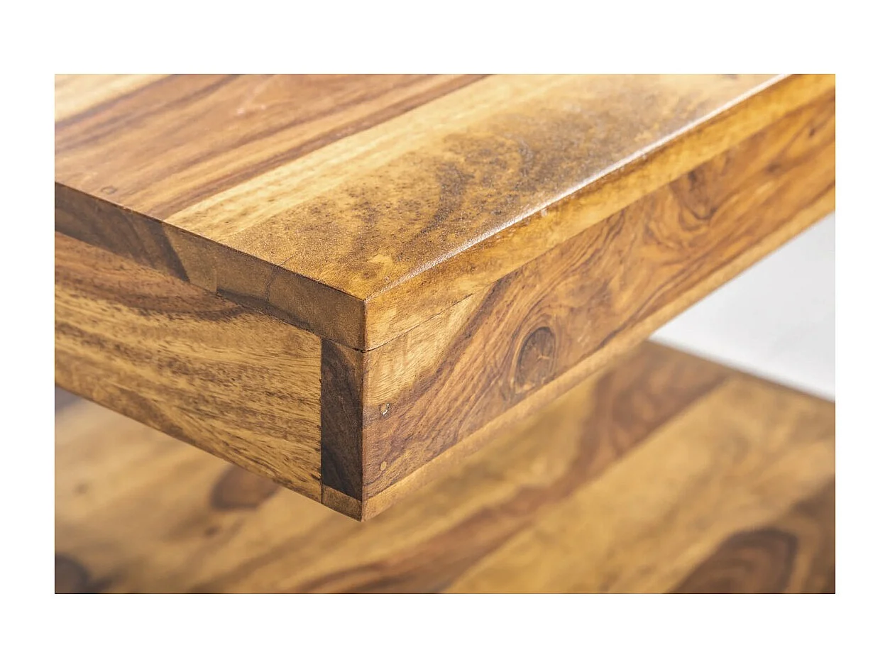 Table basse GRADI 45 cm en bois massif de Sheesham – Table basse carrée compacte avec rangement