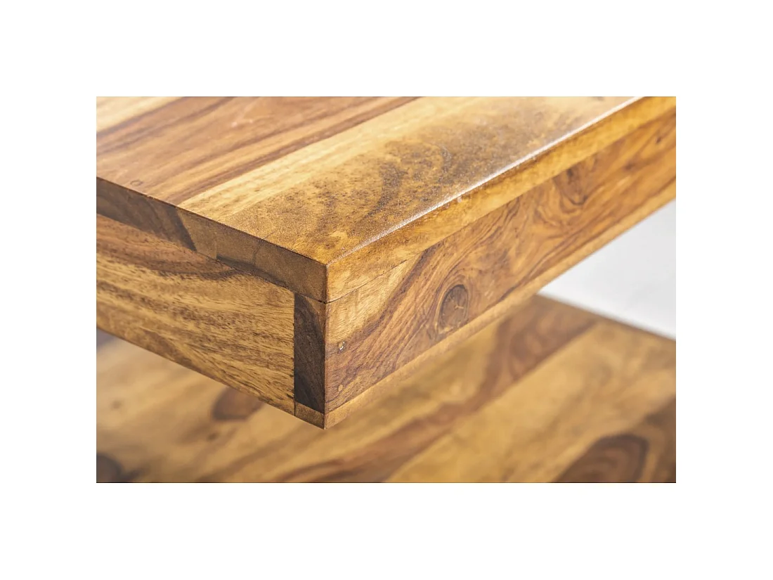 Table basse GRADI 45 cm en bois massif de Sheesham – Table basse carrée compacte avec rangement