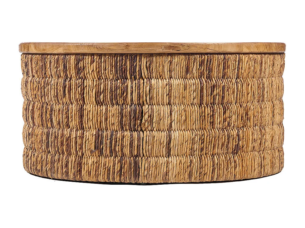 Mesa De Centro Redonda Magani De Abaca - Natural