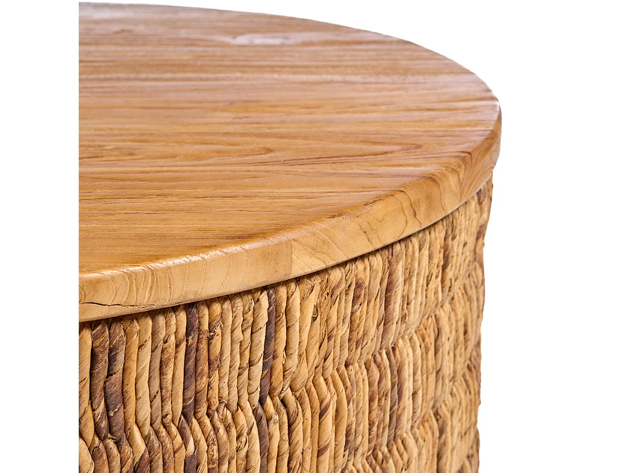 Mesa De Centro Redonda Magani De Abaca - Natural