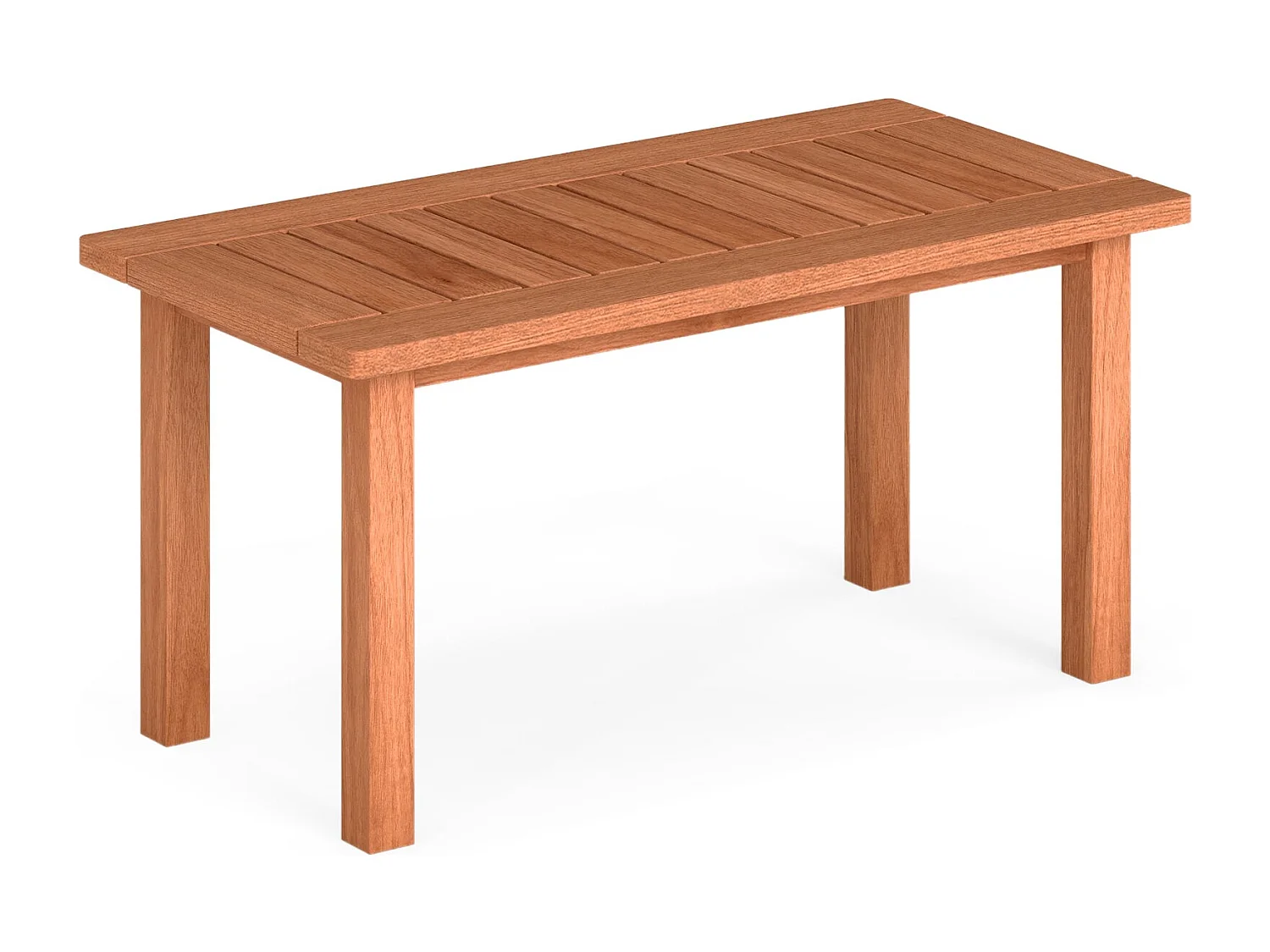 Table basse rectangulaire en bois avec plateau à lattes Indoor Nature 90 x 45 x 43,5cm