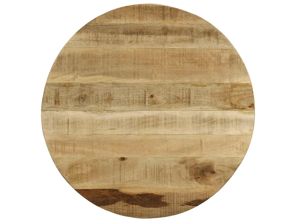 Mesa de centro rugosa de madera de mango, 65 × 32 cm