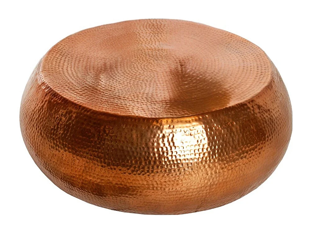 Mesa baja TRIANE cobre 80 cm – Diseño de aluminio martillado brillante