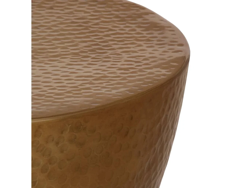 Table basse martelée en aluminium Ø 50 x 30 cm laiton