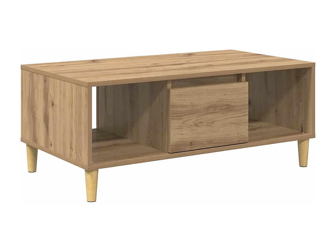 Table basse Chêne artisanal 90 x 50 x 26,5 cm Bois d'ingénierie