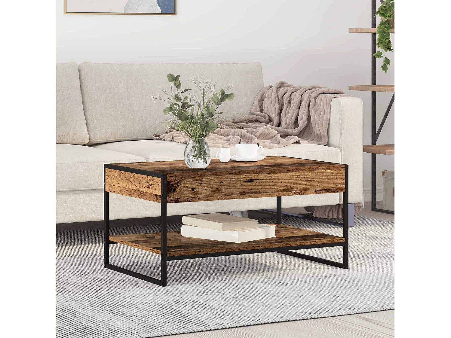 Table basse Bois Ancien 80 x 50 x 40 cm Bois d'ingénierie
