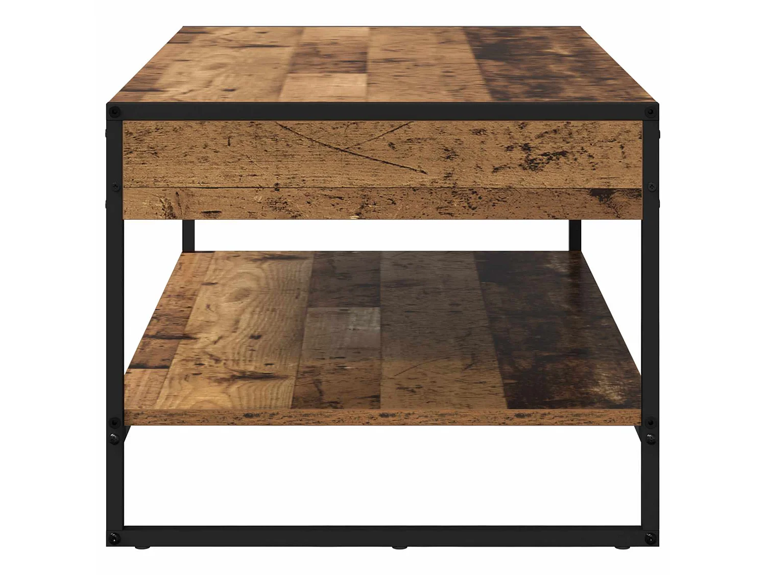 Mesa de centro de madera vieja con tablero de madera 80 × 50 × 40 cm