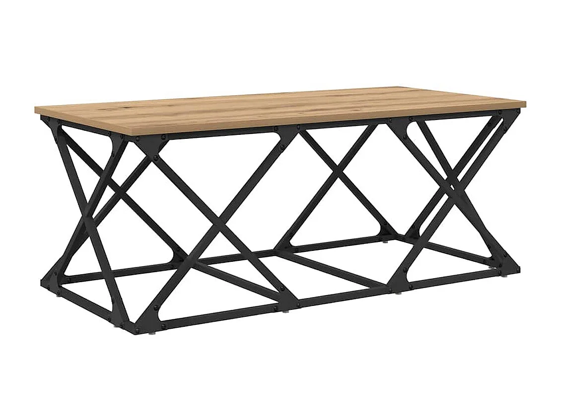 Table basse Chêne artisanal 100 x 49 x 40 cm Bois d'ingénierie