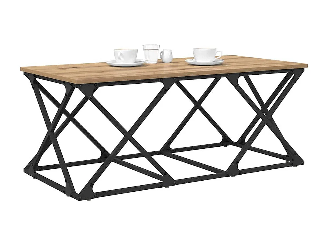 Table basse Chêne artisanal 100 x 49 x 40 cm Bois d'ingénierie
