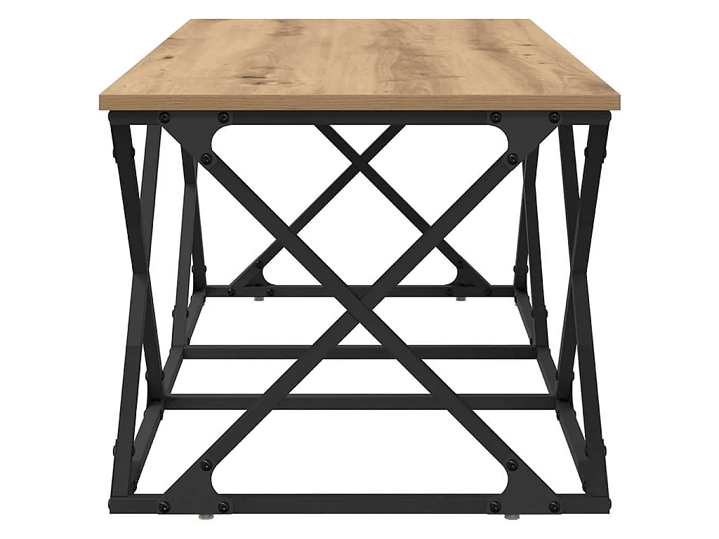 Mesa de centro de roble artisan 100 × 49 × 40 cm