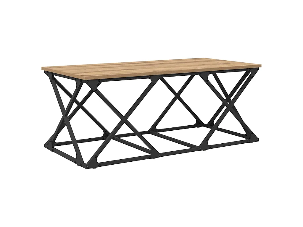 Mesa de centro de roble artisan 100 × 49 × 40 cm