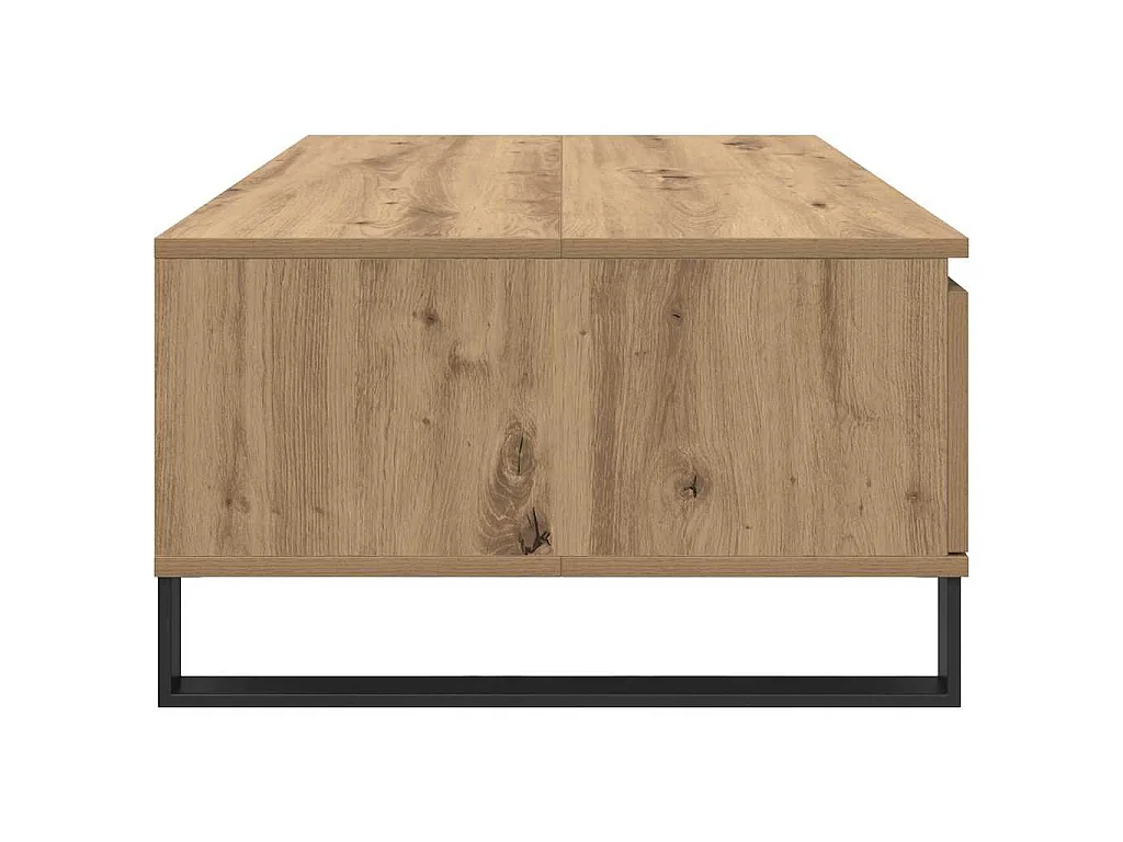 Mesa de centro de madera contrachapada roble artisan, 90 × 60 × 35 cm