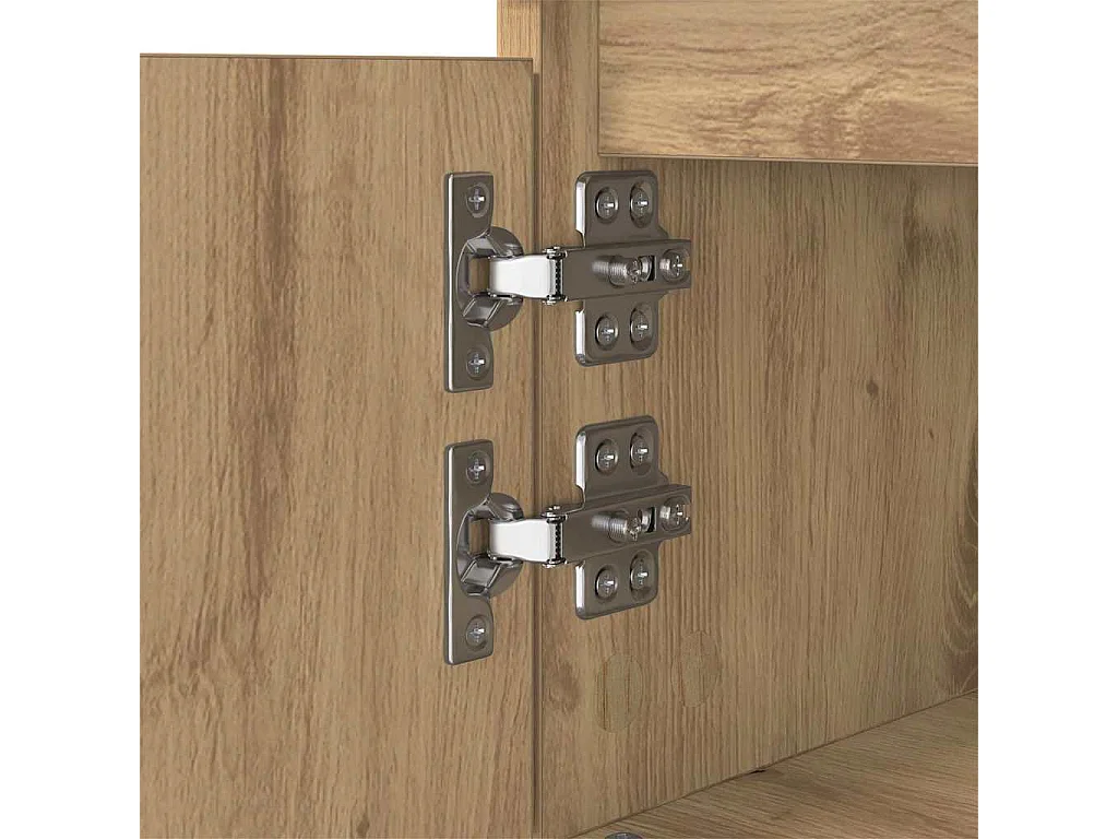 Mesa de centro de madera contrachapada roble artisan, 90 × 60 × 35 cm