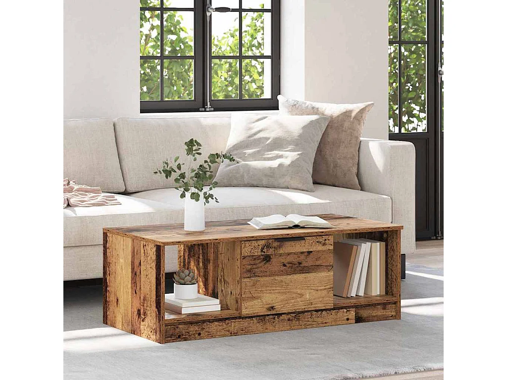 Table basse Bois Ancien 102 x 50 x 36cm Bois d'ingénierie