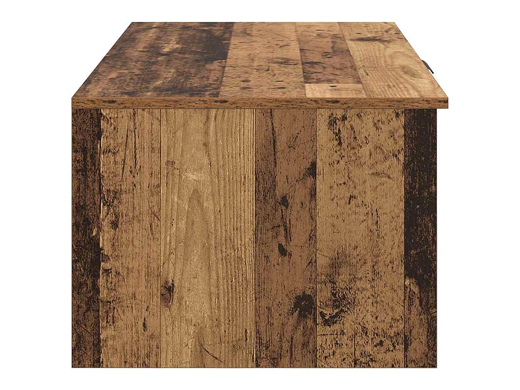 Mesa de centro de madera envejecida, 102 × 50 × 36 cm