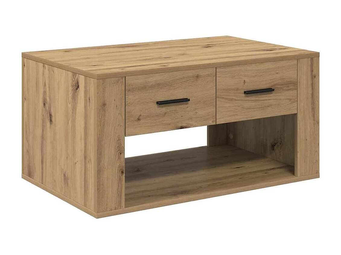Table basse Chêne artisanal 80 x 50 x 40 cm Bois d'ingénierie