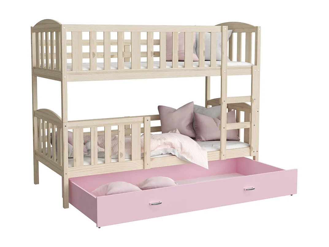 Lit Superpose Nilo 90x190 tiroir Pin - rose