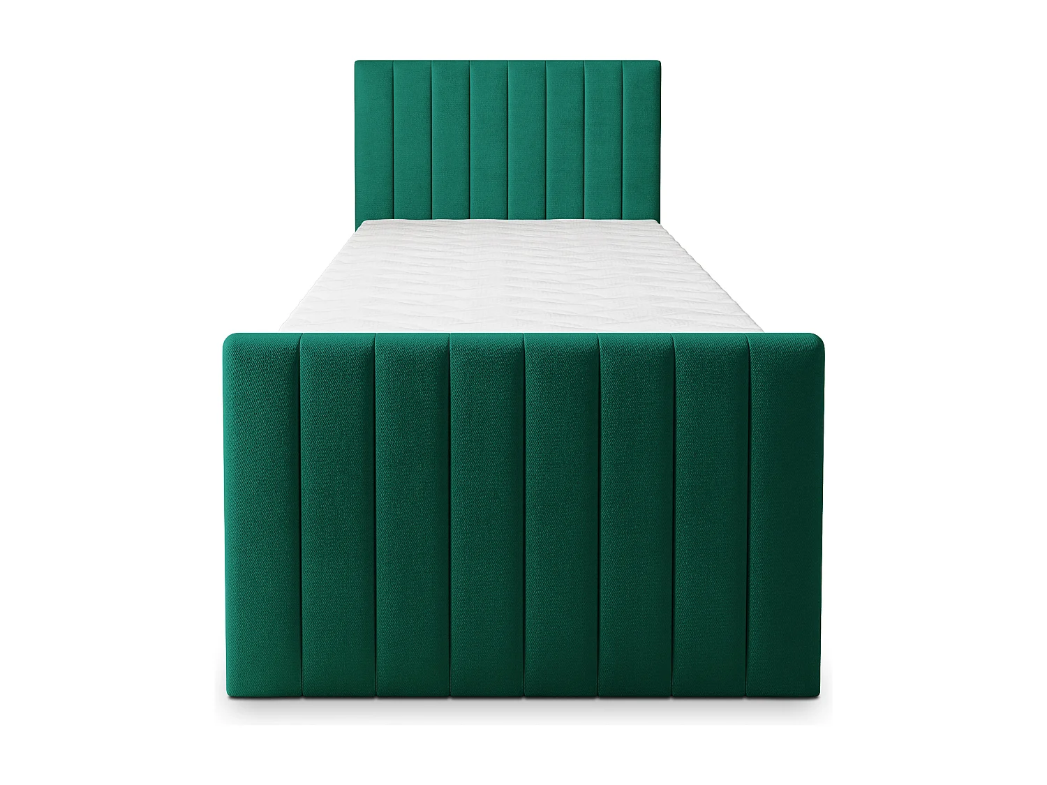 Boxspringbed ARION 90x200 cm Set met hoofdbord, bedbodem en matras, Dennengroen