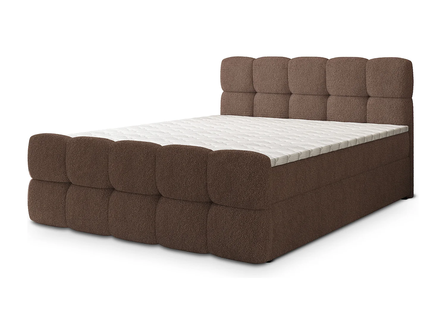 Boxspringbed BRUME 180x200 cm Set met hoofdbord, bedbodem en matras, Bruin