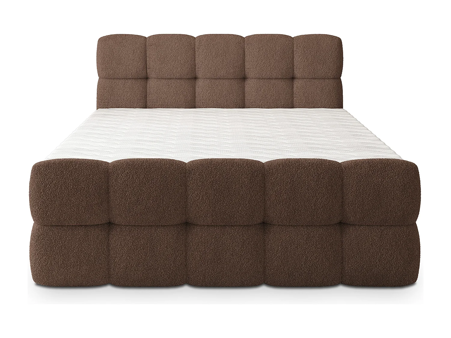 Boxspringbed BRUME 180x200 cm Set met hoofdbord, bedbodem en matras, Bruin