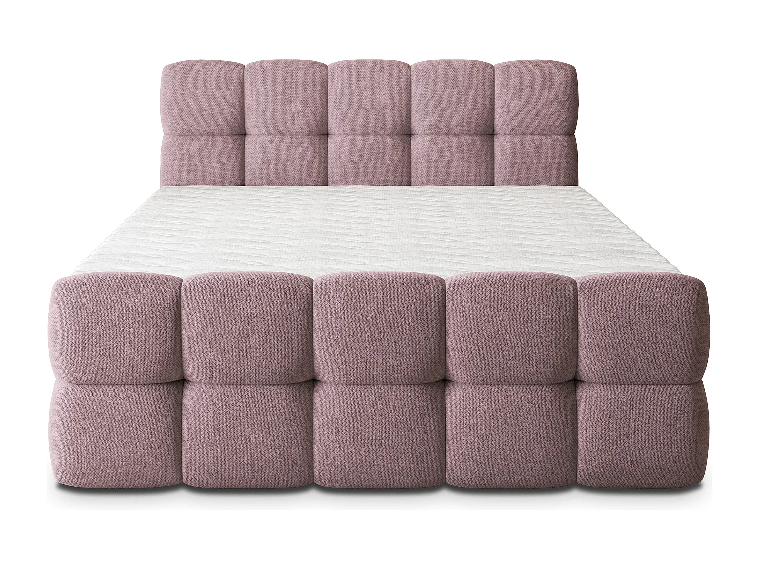 Boxspringbed BRUME 160x200 cm Set met hoofdbord, bedbodem en matras, Poederroze