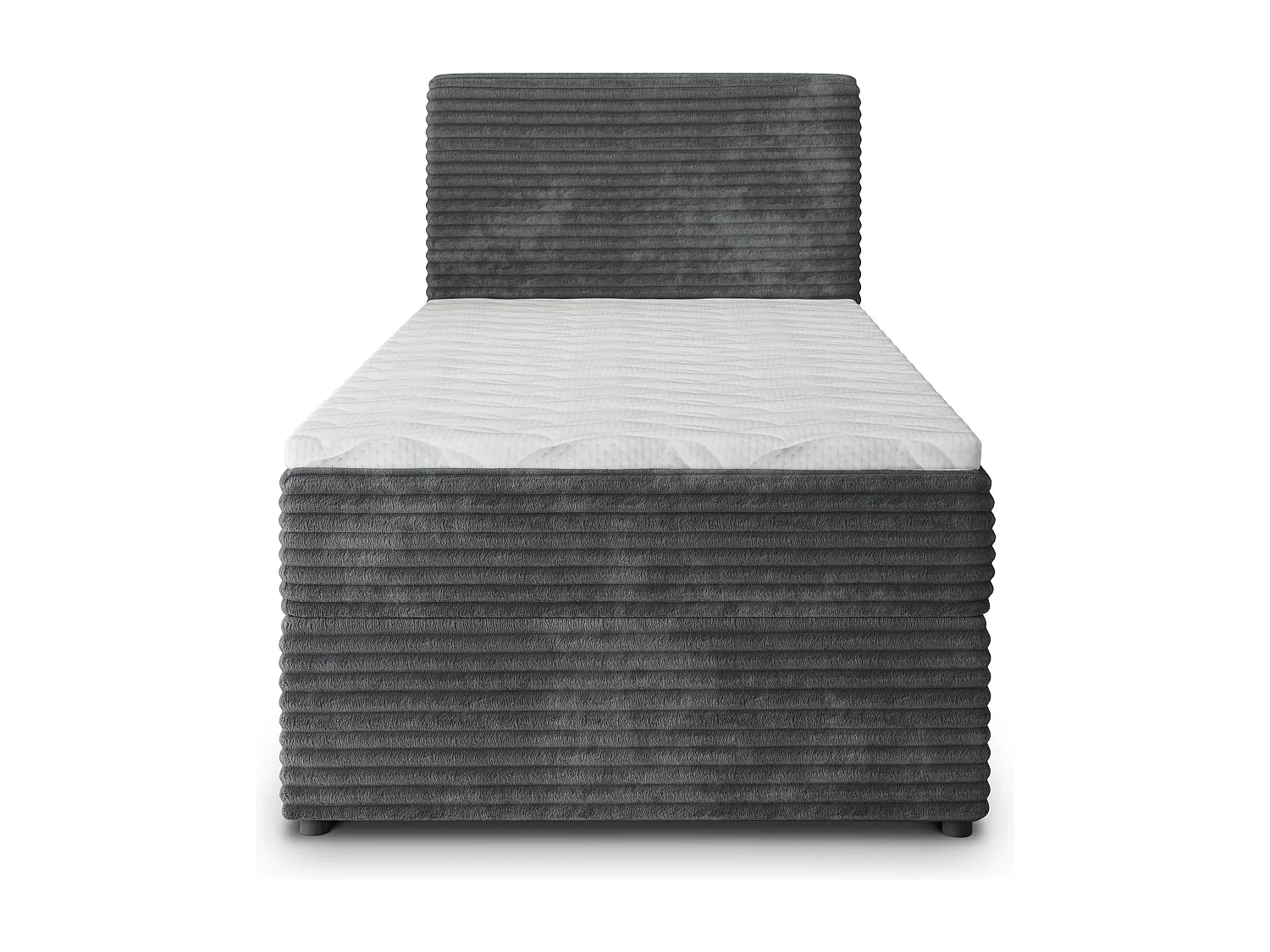 Boxspringbed PISA 90x200 cm Set met hoofdbord, bedbodem en matras, Antracietgrijs
